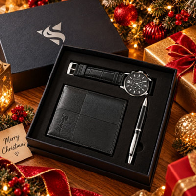Smartbies 3-Piece Men's Gift Set: Watch, Wallet & Pen
