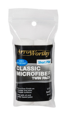 Arroworthy Classic Microfiber Mini Roller RefillShort Pile4" (2 Pack) from B&Q