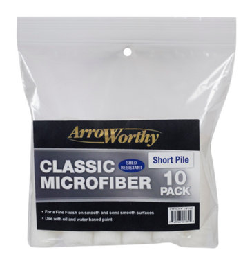 Arroworthy Classic Microfiber Mini Roller RefillShort Pile4" (10 Pack) from B&Q