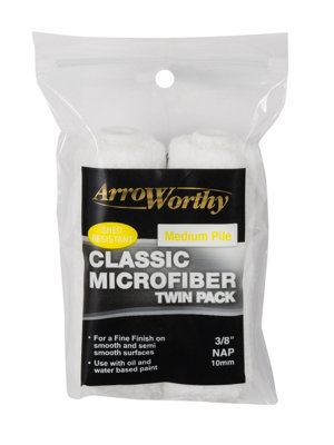 Arroworthy Classic Microfiber Mini Roller RefillMedium Pile4" (2 Pack) from B&Q