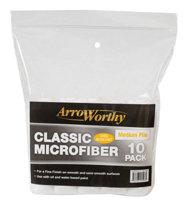 Arroworthy Classic Microfiber Mini Roller RefillMedium Pile4" (10 Pack) from B&Q