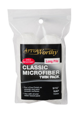 Arroworthy Classic Microfiber Mini Roller RefillLong Pile4" (2 Pack) from B&Q