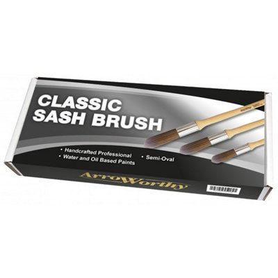 Arroworthy Rembrandt Round Chisel Sash Paint BrushesSet Of 314mm,16mm,18mm from B&Q