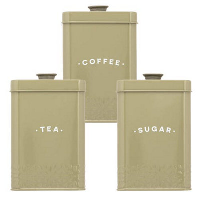 Artisan Street Moss TeaCoffee & Sugar Storage Canisters from B&Q