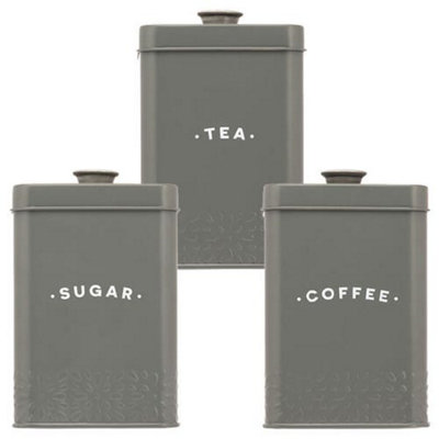 Artisan Street Smoke TeaCoffee & Sugar Storage Canisters from B&Q