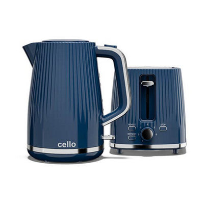 Cello Aria Nocturn Blue 2 Slot Toaster & Kettle from B&Q