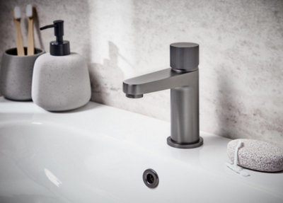 UK Homeliving Uk Home Living Avalon Koko Mini Basin Tap Gunmetal from B&Q