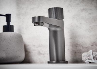 UK Homeliving Uk Home Living Avalon Koko Mono Basin Tap Gunmetal from B&Q