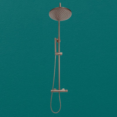 UK Homeliving Uk Home Living Avalon Core Round Rigid Shower Brushed Bronze