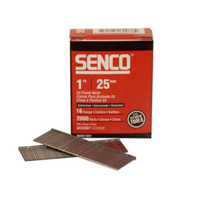 Senco Straight Brad Nails Galvanised 16G X 25mm (Pack 2000) from B&Q