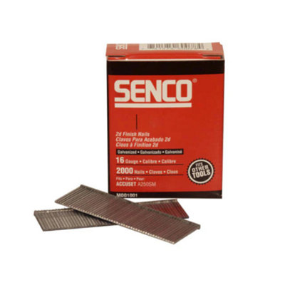 Senco Straight Brad Nails Galvanised 16G X 38mm (Pack 2000)