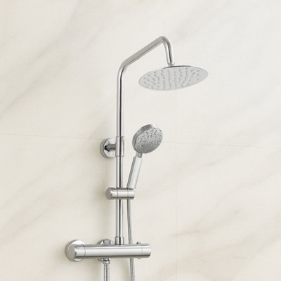 Menai Premium Chrome Round Thermostatic Shower Set from B&Q