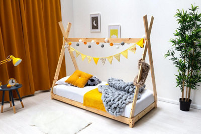 Kids Solid Pine Teepee Tent Bed FrameSingle 3Ft from B&Q