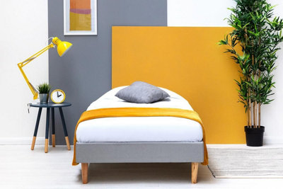 Edworth Grey Fabric Low Platform Single Bed Frame 3Ft from B&Q