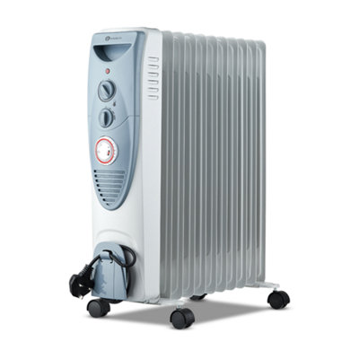 PureMate 2500W Oil Filled Radiator With 11 Fins  Grey from B&Q