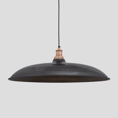 Industville Brooklyn Giant Bowl Pendant24 InchPewterCopper Holder from B&Q