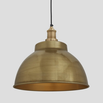 Industville Brooklyn Dome Pendant13 InchBrassBrass Holder from B&Q