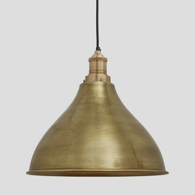 Industville Brooklyn Cone Pendant12 InchBrassBrass Holder from B&Q