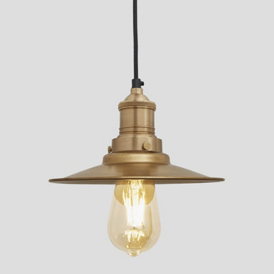 B&Q -  Brooklyn Flat Pendant8 InchBrassBrass Holder