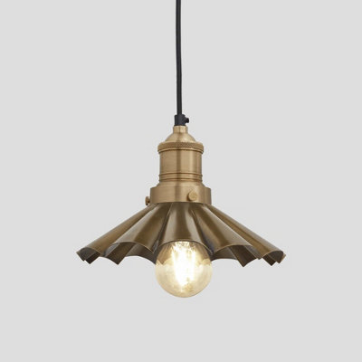 Industville Brooklyn Umbrella Pendant8 InchBrassBrass Holder from B&Q