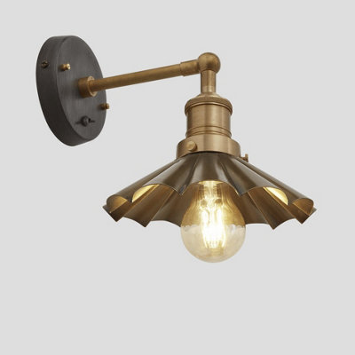 Industville Brooklyn Umbrella Wall Light8 InchBrassBrass Holder from B&Q