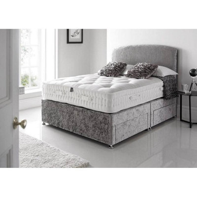 Stratus Interiors Curved Headboard Divan Bed Optional Drawers Plush VelvetDoorstep Delivery Only No AssemblySingle4 Drawer from B&Q