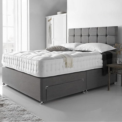 Stratus Interiors Childrens Divan Bed Set With Drawer Cubed Headboard Pink Blue VelvetDoorstep Delivery Only No AssemblyDouble4 Drawer from B&Q