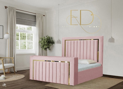 Stratus Interiors Emperor Tv Bed Gold Silver Trim Panel BorderAdd Professional Assembly And Delivery To Room Of ChoiceSuper King from B&Q