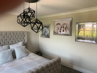 Stratus Interiors Carrington Wing Back Chesterfield Tall Headboard & Footboard Bed FrameAdd Professional Assembly & Delivery- KingNo Storage from B&Q