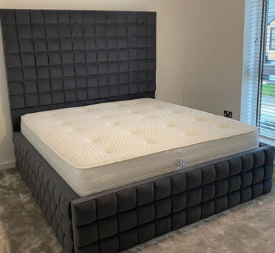 Stratus Interiors Hampshire Tall Cubed Design Bed Frame Large Cubed SidesDoorstep Delivery Only No AssemblySingleNo Storage Type from B&Q