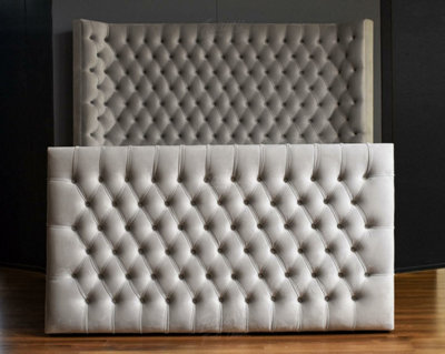 Stratus Interiors Carrington Wing Back Chesterfield Tall Headboard & Footboard Bed Frame-Add Professional Assembly Delivery- Small Double-No Storage from B&Q