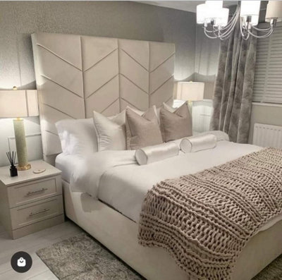 Stratus Interiors Buckingham Tall Panel Bed FrameDoorstep Delivery Only No AssemblyDoubleGas Lift Ottoman Storage Type from B&Q