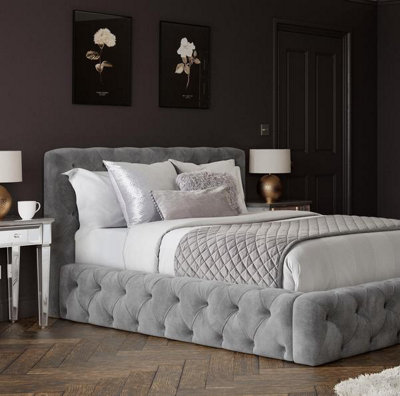 Stratus Interiors Mini Ambassador Short Chunky Headboard Bed FrameDoorstep Delivery Only No AssemblySuper KingGas Lift Ottoman Storage Type from B&Q