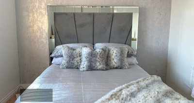 Stratus Interiors Knightsbridge Art Deco Lined Mirrored Bed FrameDoorstep Delivery Only No AssemblyKingGas Lift Ottoman Storage Type from B&Q
