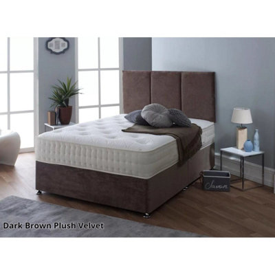 Stratus Interiors Oulton Wing Back Panel Headboard Divan Bed Optional StorageDoorstep Delivery Only No AssemblySuper King2 Drawer from B&Q