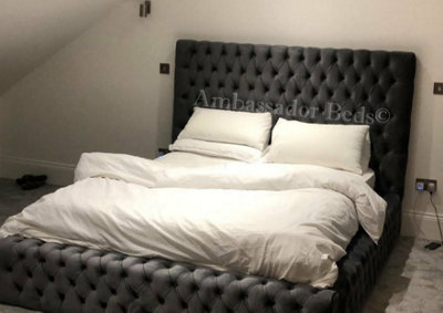 Stratus Interiors Linley Chesterfield Upholstered Bed FrameDoorstep Delivery Only No AssemblySuper KingGas Lift Ottoman Storage Type from B&Q