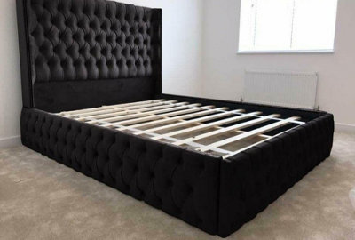Stratus Interiors Kensington Wing Back Studded Bed Frame.Doorstep Delivery Only No AssemblySuper KingNo Storage Type from B&Q