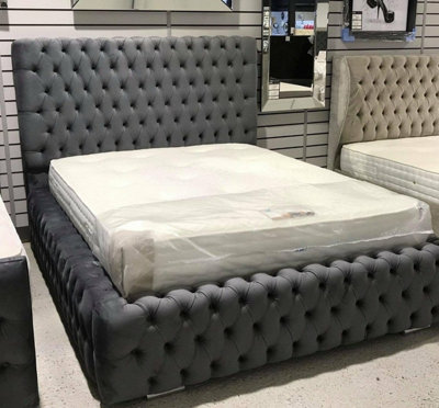 Stratus Interiors Linley Chesterfield Upholstered Bed FrameAdd Professional Assembly & Delivery- DoubleGas Lift Ottoman Storage Type from B&Q