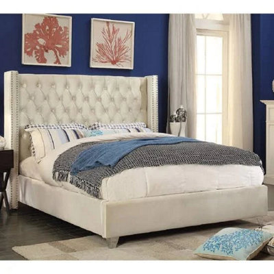 Stratus Interiors Admiral Wing Back Bed With Metal StudsAdd Professional Assembly And Delivery To Room Of ChoiceSuper KingGas Lift from B&Q