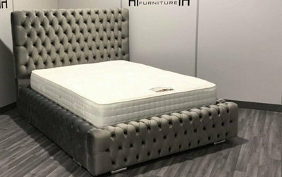 Stratus Interiors Linley Chesterfield Upholstered Bed FrameDoorstep Delivery Only No AssemblyKingNo Storage Type from B&Q
