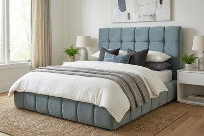 Stratus Interiors Cloud Bed Fabric Cubed Platform Bed Optional StorageDoorstep Delivery Only No AssemblyDoubleGas Lift Ottoman Storage Type from B&Q