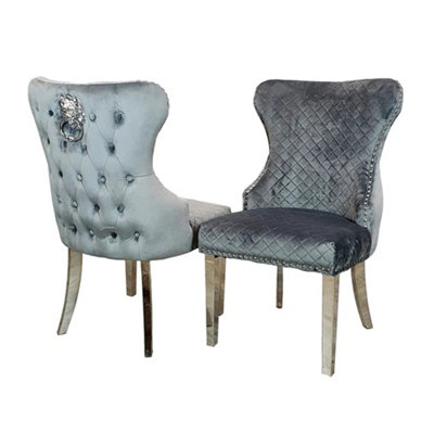 Stratus Interiors Chelsea Upholstered Lion Knocker Dining Chair from B&Q