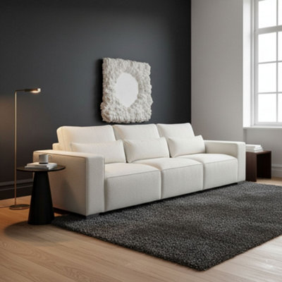 Stratus Interiors Sloane Teddy Boucle Modular Sofa Contemporary Design Custom ConfigurationsCream Boucle4 Seater from B&Q