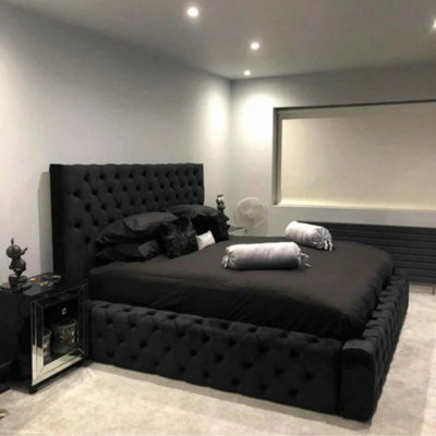 Stratus Interiors Cubed Mini Ambassador Upholstered Platform Bed FrameLow HeadboardModern Cube DesignNon-StorageSuper King from B&Q