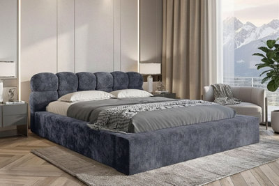 Stratus Interiors Cloud Mini Ambassador Short Headboard Upholstered Bed FrameModern Platform Bed Gas Lift StorageDouble from B&Q