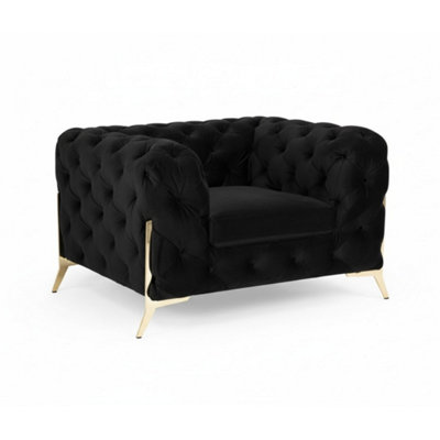 Stratus Interiors Italian Chesterfield Sofa Plush Velvet Uk Manufactured from B&Q