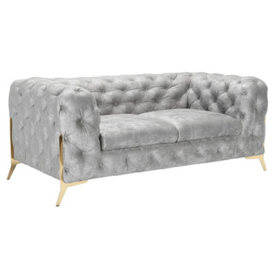 Stratus Interiors Italian Chesterfield 2 Seater Sofa Plush Velvet Uk Manufactured from B&Q