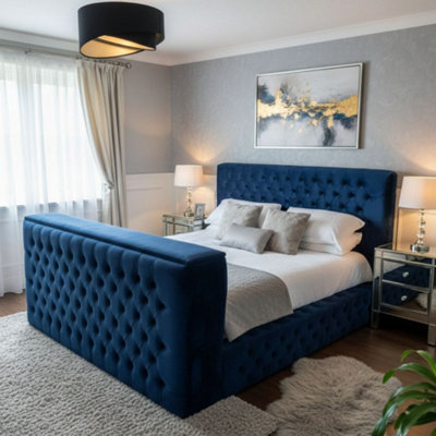 Stratus Interiors Ambassador Tv BedLuxury Upholstered Bed With Built-In Tv LiftNon-StorageDouble from B&Q