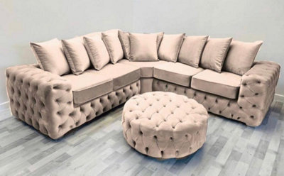 Stratus Interiors Ashley Corner Sofa Chesterfield Scatter BackFull Back (Larger)Doorstep Delivery Only No AssemblyCorner L Shape from B&Q