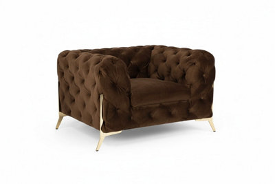 Stratus Interiors Italian Chesterfield Sofa Plush Velvet Uk Manufactured from B&Q